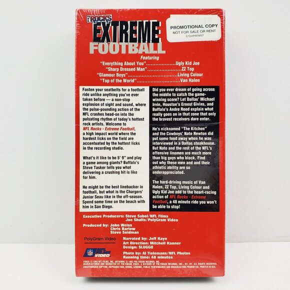 NFL Rocks VHS Tape Extreme Football ZZ Top Van Halen Promo Copy 90s Sealed - Picture 3 of 10